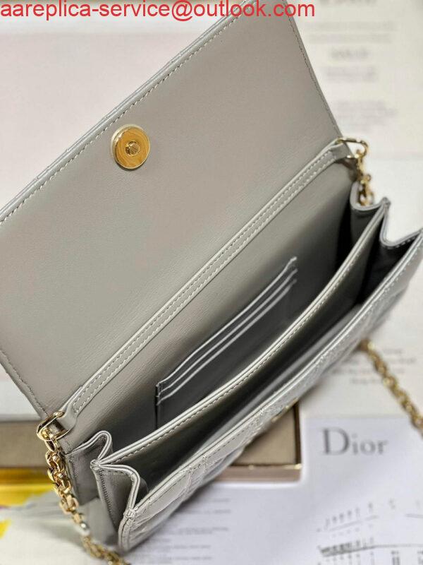 Replica Dior S0980 Mini Miss Dior Bag Latte Cannage Lambskin Gray 7