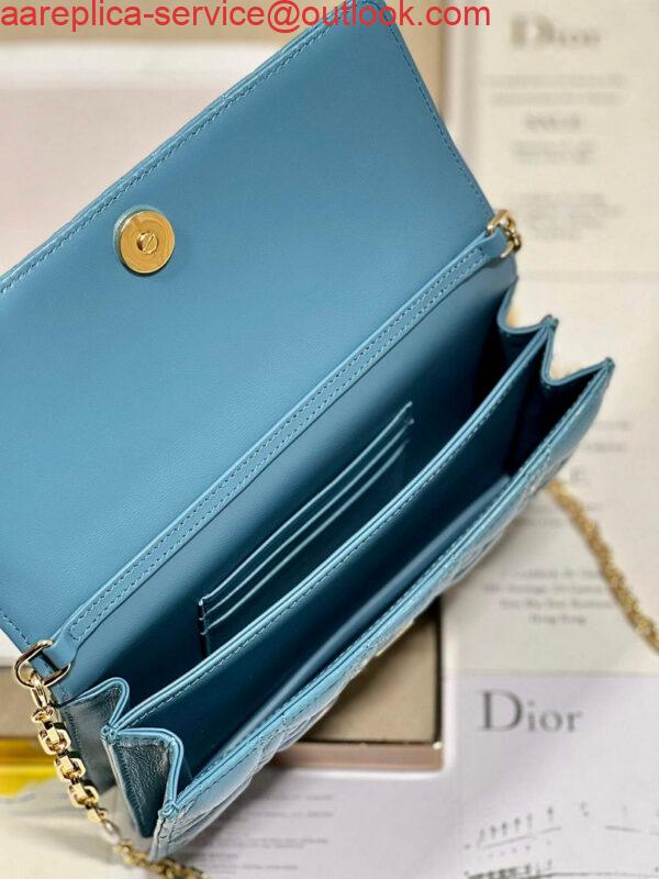 Replica Dior S0980 Mini Miss Dior Bag Latte Cannage Lambskin Blue 7