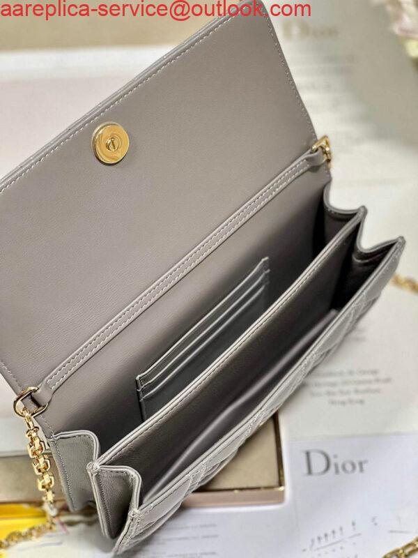 Replica Dior S0980 Mini Miss Dior Bag Latte Cannage Lambskin Dark gray 7