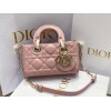 Replica Dior S0910 Small Lady D-joy Bag Pink Cannage Lambskin