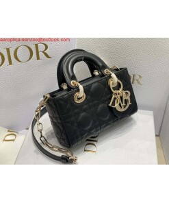 Replica Dior S0910 Micro Lady D-joy Bag Black Cannage Lambskin 2