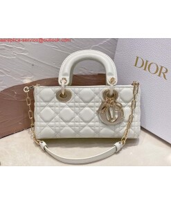 Replica Dior M0613 Small Lady D-joy Bag White Cannage Lambskin