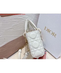 Replica Dior M0613 Small Lady D-joy Bag White Cannage Lambskin 2