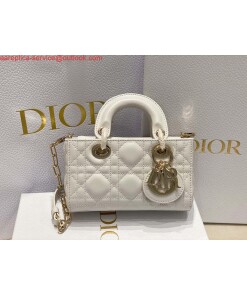 Replica Dior S0910 Small Lady D-joy Bag White Cannage Lambskin