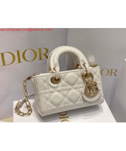 Replica Dior S0910 Small Lady D-joy Bag White Cannage Lambskin 2