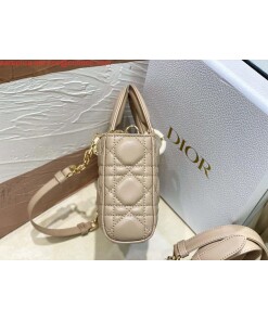 Replica Dior M0613 Small Lady D-joy Bag Sand Colored Cannage Lambskin 2