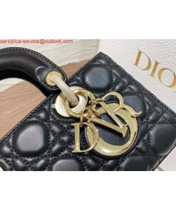 Replica Dior M0613 Small Lady D-joy Bag Black Cannage Lambskin 2