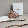 Replica Dior S5685 Micro Saddle Bag With Strap Scarlet Brown Goatskin 9