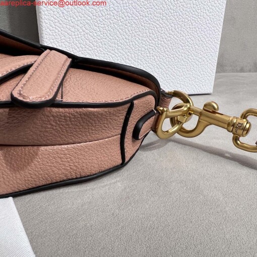 Replica Dior S5685 Micro Saddle Bag With Strap Scarlet Nude Goatskin 7