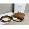 Replica Dior S5685 Micro Saddle Bag With Strap Scarlet Brown Goatskin