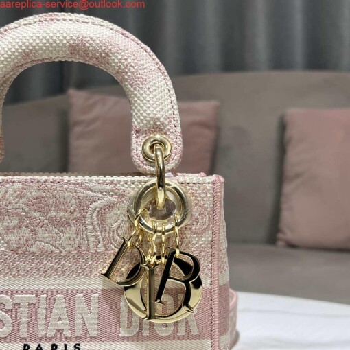 Replica Dior M0500 MINI Lady D-LITE Bag Pink Toile de Jouy Embroidery 3