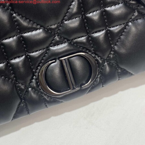 Replica Dior S5135 Caro Macrocannage Pouch Black Quilted Macrocannage Calfskin 5