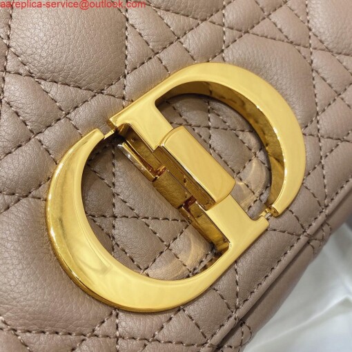 Replica Dior Medium Caro Bag Calfskin M9242 Kakhi 6