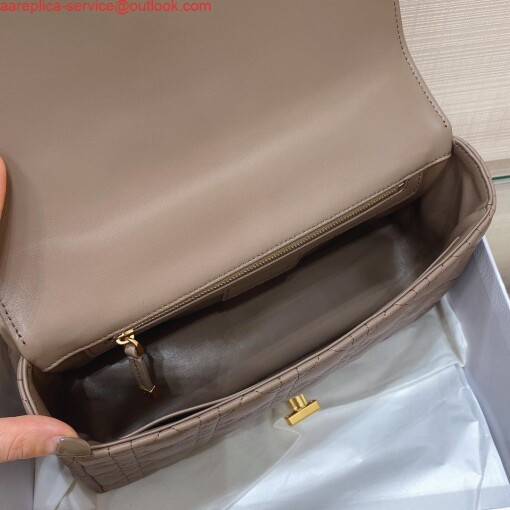 Replica Dior Medium Caro Bag Calfskin M9242 Kakhi 7