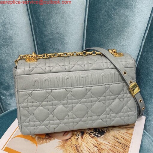Replica Dior Medium Caro Bag Calfskin M9242 Gray 2