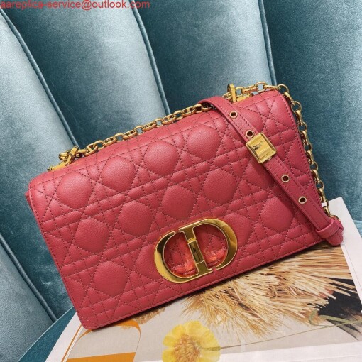 Replica Dior Medium Caro Bag Calfskin M9242 Red