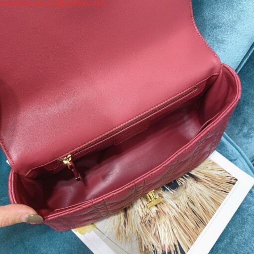 Replica Dior Medium Caro Bag Calfskin M9242 Red 7