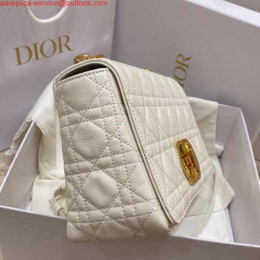 Replica Dior Medium Caro Bag Calfskin M9242 White 4