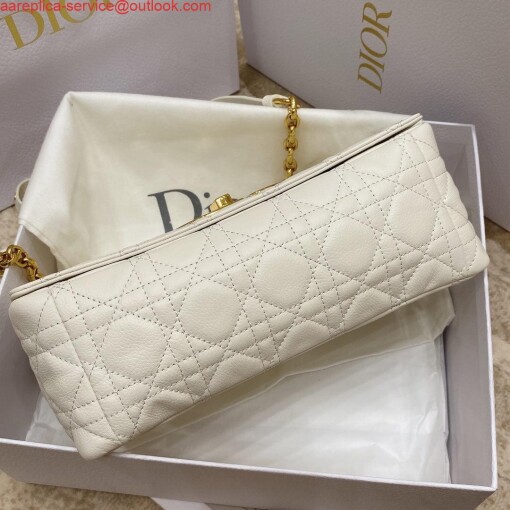 Replica Dior Medium Caro Bag Calfskin M9242 White 5