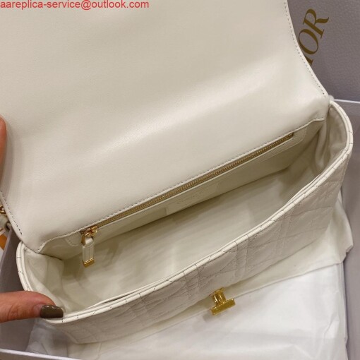 Replica Dior Medium Caro Bag Calfskin M9242 White 7