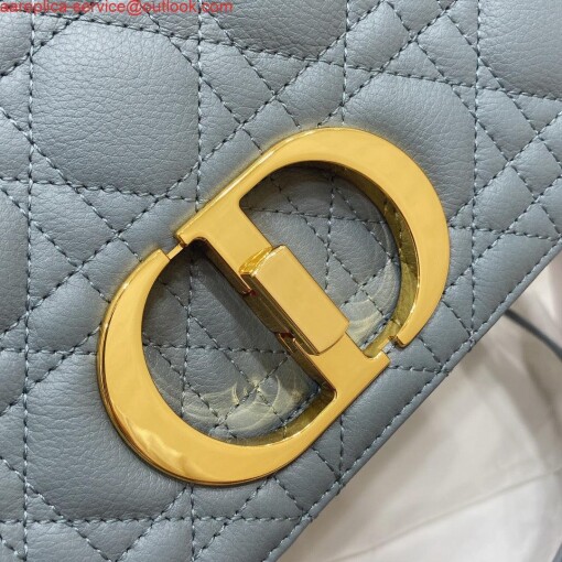 Replica Dior Medium Caro Bag Calfskin M9242 Blue 6