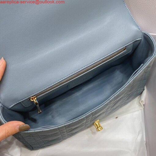 Replica Dior Medium Caro Bag Calfskin M9242 Blue 7