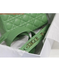 Replica Dior Small Lady My ABCDior Bag Lambskin M0538 logo green 2