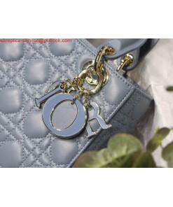 Replica Dior Small Lady My ABCDior Bag Lambskin M0538 logo blue