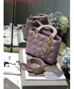 Replica Dior Small Lady My ABCDior Bag Lambskin M0538 Light Purple