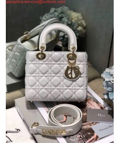 Replica Dior Small Lady My ABCDior Bag Lambskin M0538 White 2