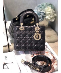 Replica Dior Small Lady My ABCDior Bag Lambskin M0538 Black
