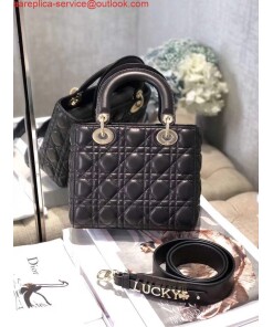 Replica Dior Small Lady My ABCDior Bag Lambskin M0538 Black 2