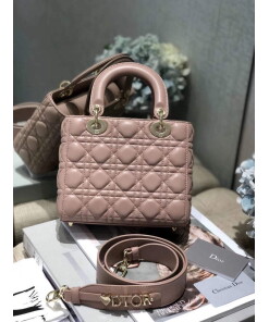 Replica Dior Small Lady My ABCDior Bag Lambskin M0538 Light Pink