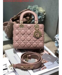 Replica Dior Small Lady My ABCDior Bag Lambskin M0538 Light Pink 2
