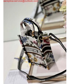 Replica Dior S5555 Mini Dior Book Tote Phone Bag White multicolor embroidery S1101 2