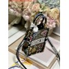 Replica Dior S5555 Mini Dior Book Tote Phone Bag black multicolor embroidery S1099 10