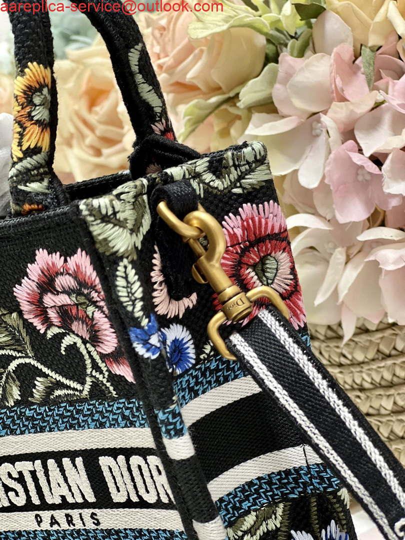 Replica Dior S5555 Mini Dior Book Tote Phone Bag black multicolor embroidery S1099 3 Replica Dior S5555 Mini Dior Book Tote Phone Bag black multicolor embroidery S1099 3