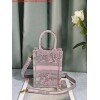 Replica Dior S5555 Mini Dior Book Tote Phone Bag Gray Dior Oblique Embroidery 9