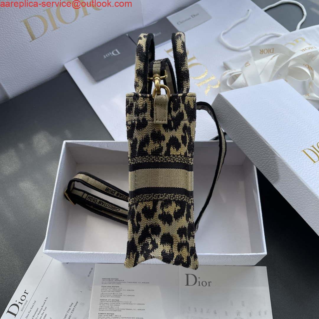 Replica Dior S5555 Mini Dior Book Tote Phone Bag Beige and Black Mizza Embroidery Replica Dior S5555 Mini Dior Book Tote Phone Bag Beige and Black Mizza Embroidery