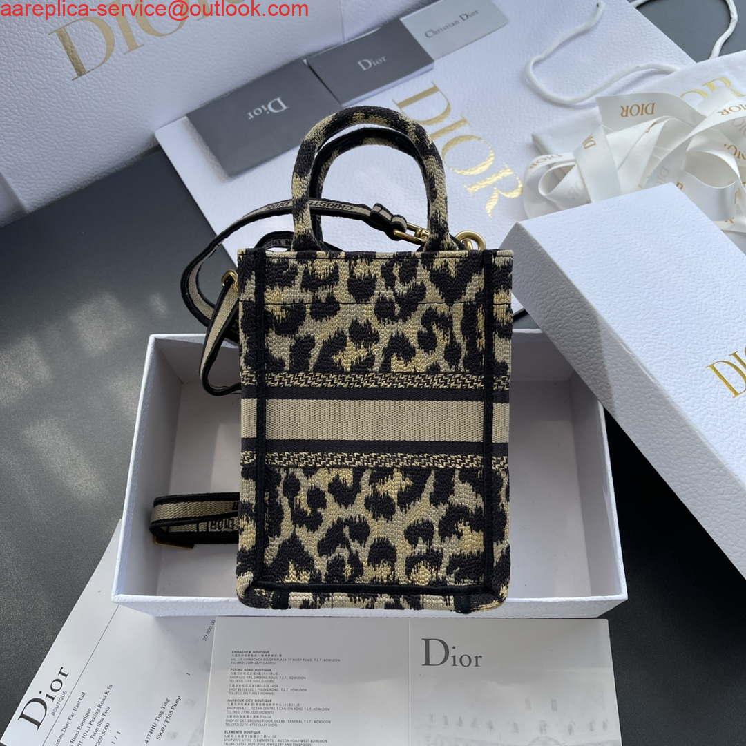 Replica Dior S5555 Mini Dior Book Tote Phone Bag Beige and Black Mizza Embroidery 2 Replica Dior S5555 Mini Dior Book Tote Phone Bag Beige and Black Mizza Embroidery 2