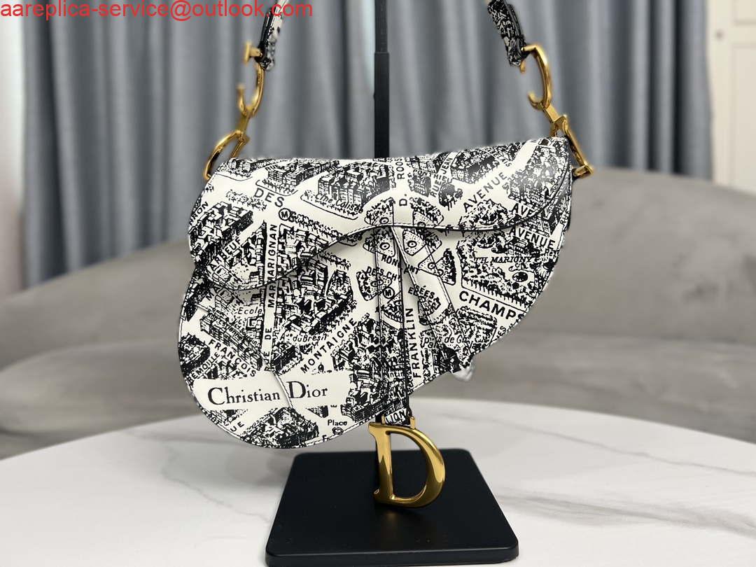 Replica Dior M0455 Saddle Bag With Strap Ultramatte Calfskin White & Black Replica Dior M0455 Saddle Bag With Strap Ultramatte Calfskin White & Black
