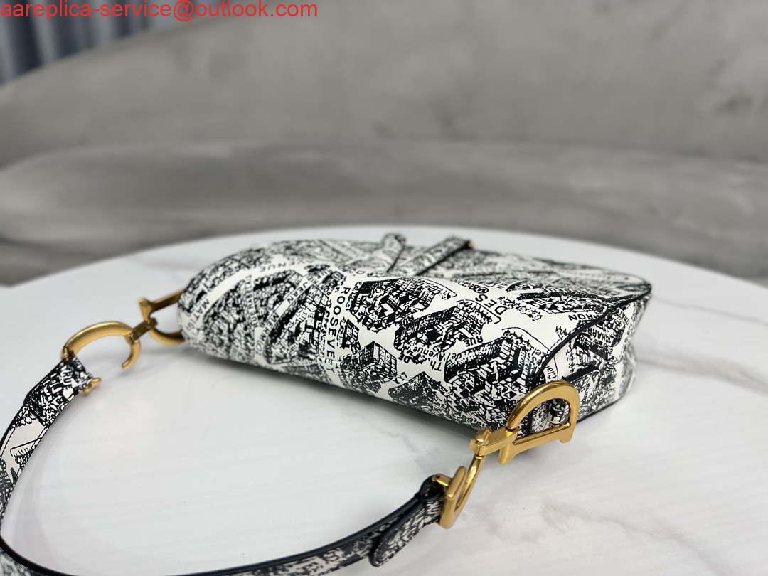 Replica Dior M0455 Saddle Bag With Strap Ultramatte Calfskin White & Black 3 Replica Dior M0455 Saddle Bag With Strap Ultramatte Calfskin White & Black 3