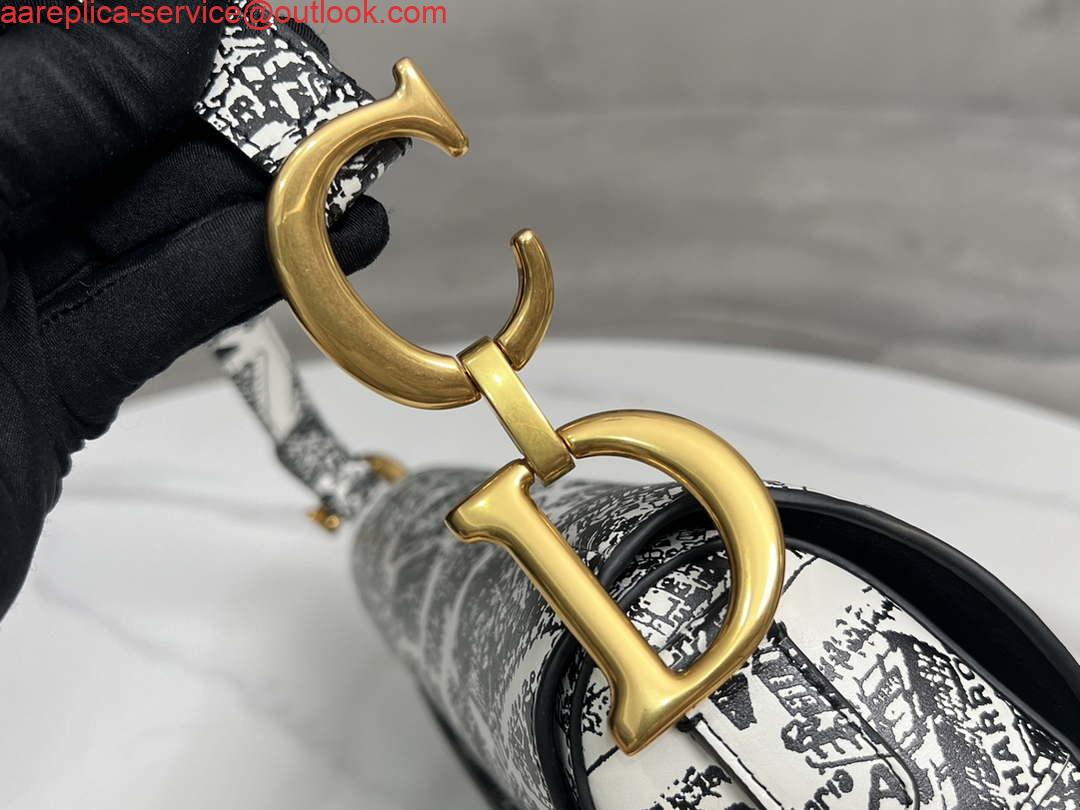 Replica Dior M0455 Saddle Bag With Strap Ultramatte Calfskin White & Black 6 Replica Dior M0455 Saddle Bag With Strap Ultramatte Calfskin White & Black 6
