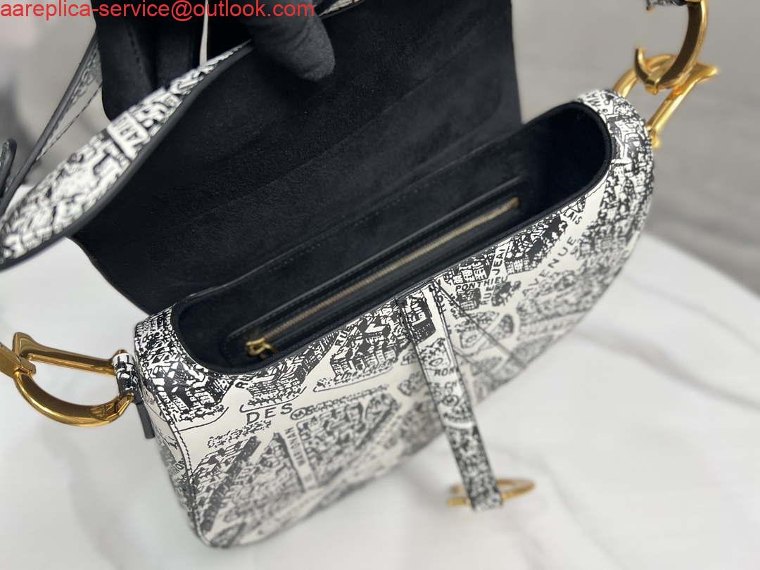Replica Dior M0455 Saddle Bag With Strap Ultramatte Calfskin White & Black 7 Replica Dior M0455 Saddle Bag With Strap Ultramatte Calfskin White & Black 7