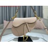 Replica Dior M0455 Saddle Bag With Strap Light Gray Grained Calfskin 10