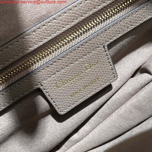 Replica Dior M0455 Saddle Bag With Strap Light Gray Grained Calfskin 8