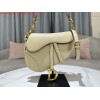 Replica Dior M0455 Saddle Bag With Strap Light Gray Grained Calfskin 9