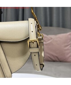 Replica Dior M0455 Saddle Bag With Strap Apricot Grained Calfskin 2