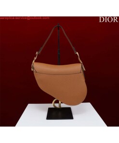 Replica Dior M0455 Saddle Bag With Strap Brown Grained Calfskin 2