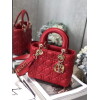 Replica Dior M0505 Mini Dior Lady Bag Pink Metallic Cannage Lambskin with Embroidered Check Beads 9